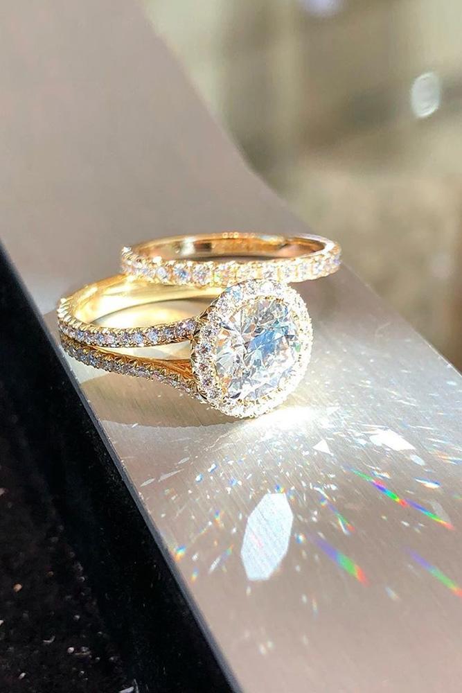 diamond wedding rings yellow gold wedding rings halo wedding rings