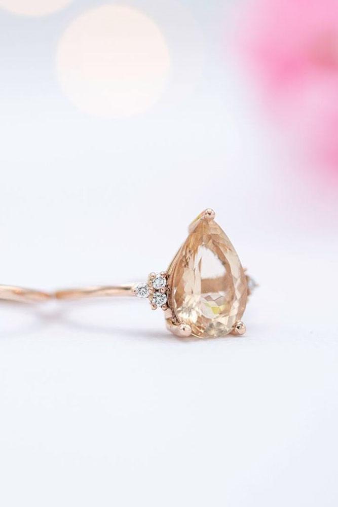 morganite engagement rings rose gold engagement rings pear cut rings