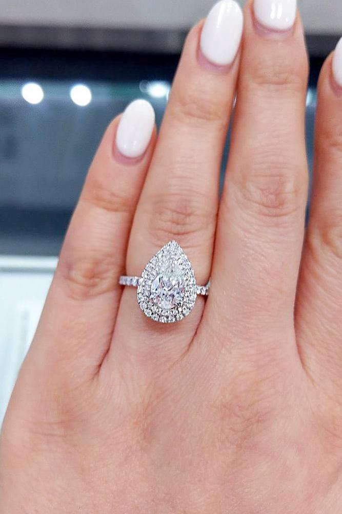 pear shaped engagement rings white gold engagement rings diamond halo engagement rings