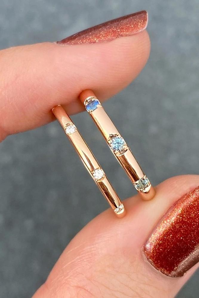 rose gold wedding rings bridal sets wedding bands