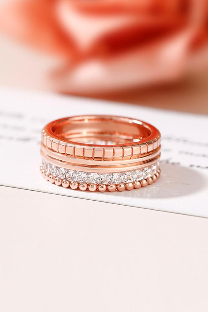 rose gold wedding rings bridal sets wedding bands