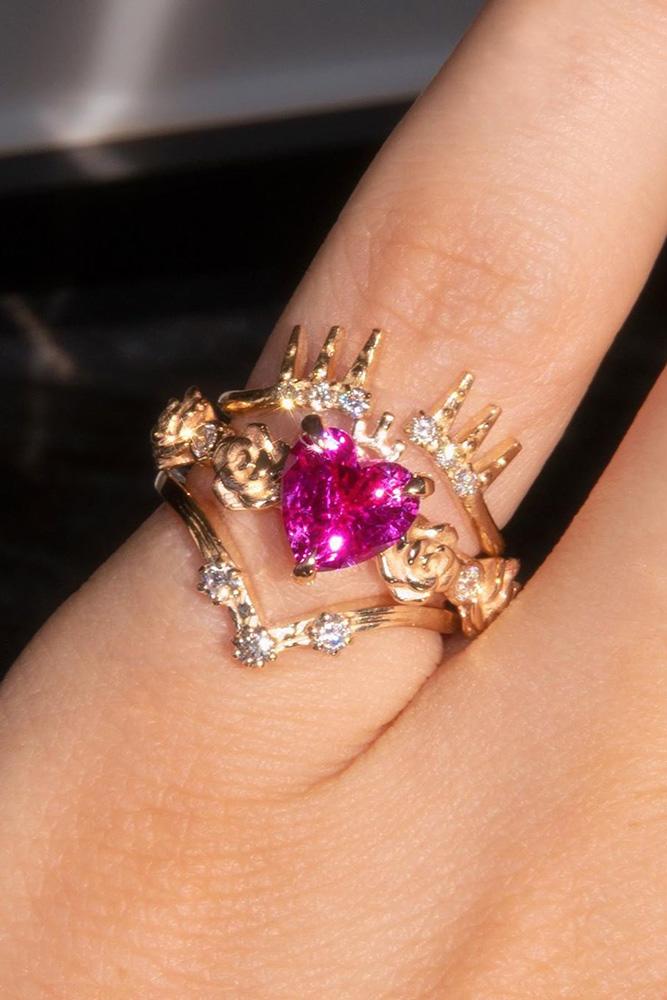 sapphire engagement rings rose gold engagement rings heart cut engagement rings