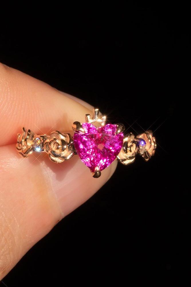 sapphire engagement rings rose gold engagement rings heart cut engagement rings unique