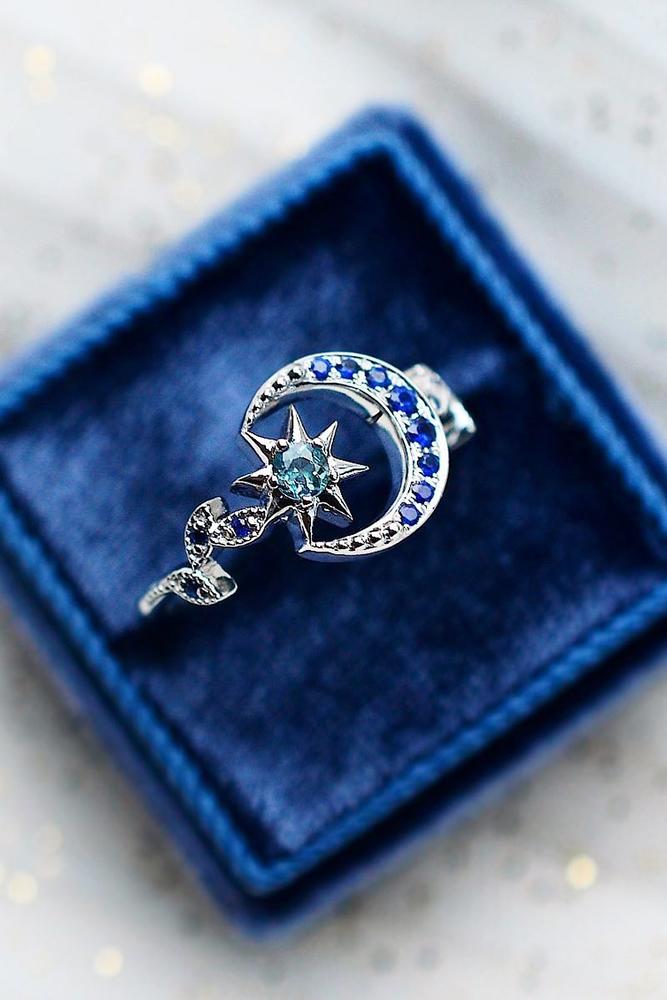 sapphire engagement rings white gold engagement ring unique ring