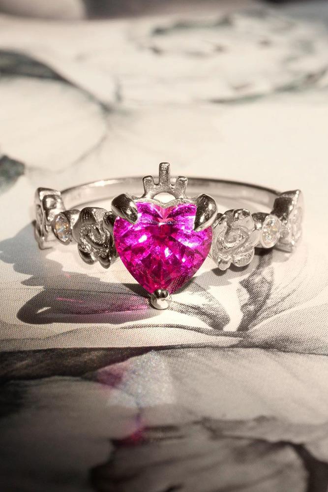 sapphire engagement rings white gold engagement rings heart cut engagement rings