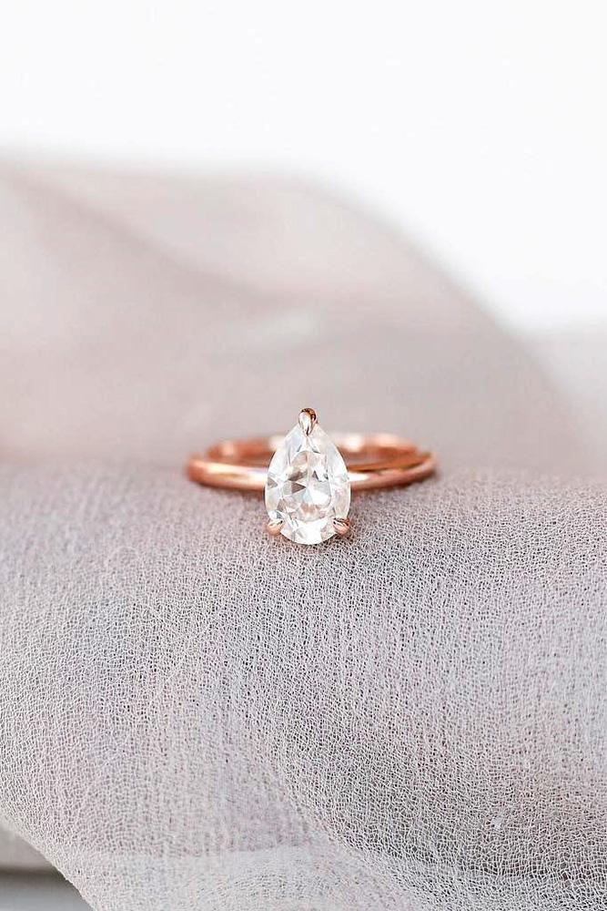 solitaire engagement rings rose gold engagement rings pear shaped engagement rings diamond rings