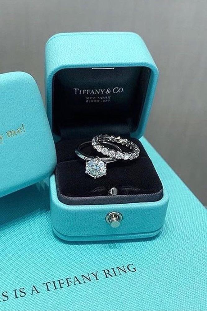 tiffany engagement rings white gold engagement ring round cut ring bridal sets
