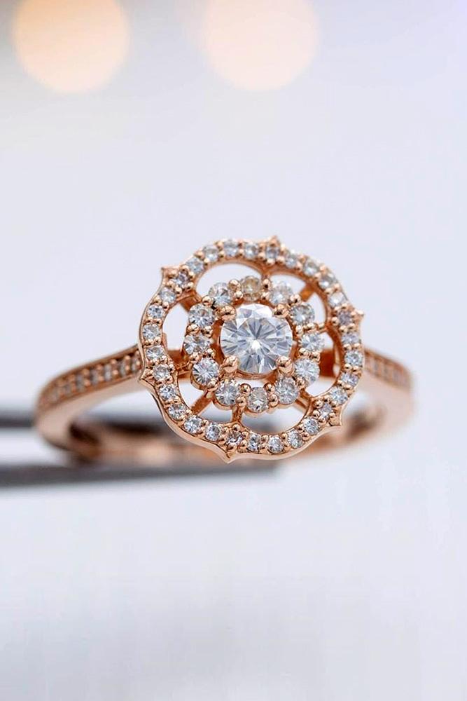 unique engagemen rings rose gold engagement rings halo engagement rings