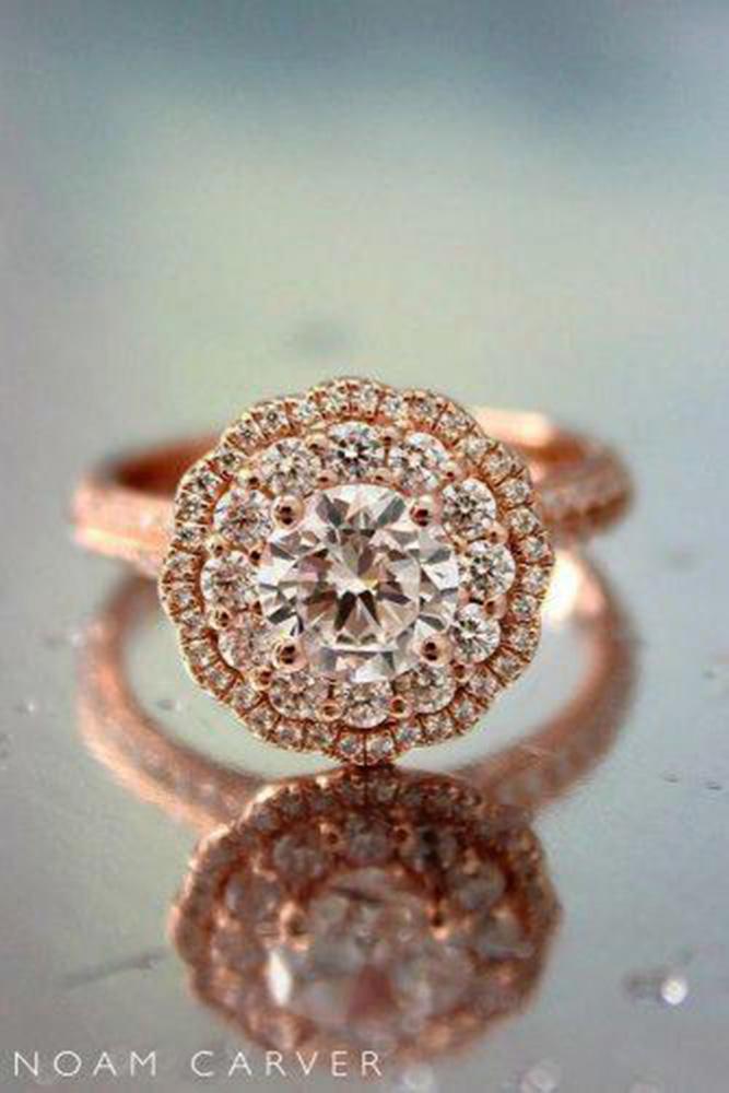 unique engagemen rings rose gold engagement rings halo engagement rings