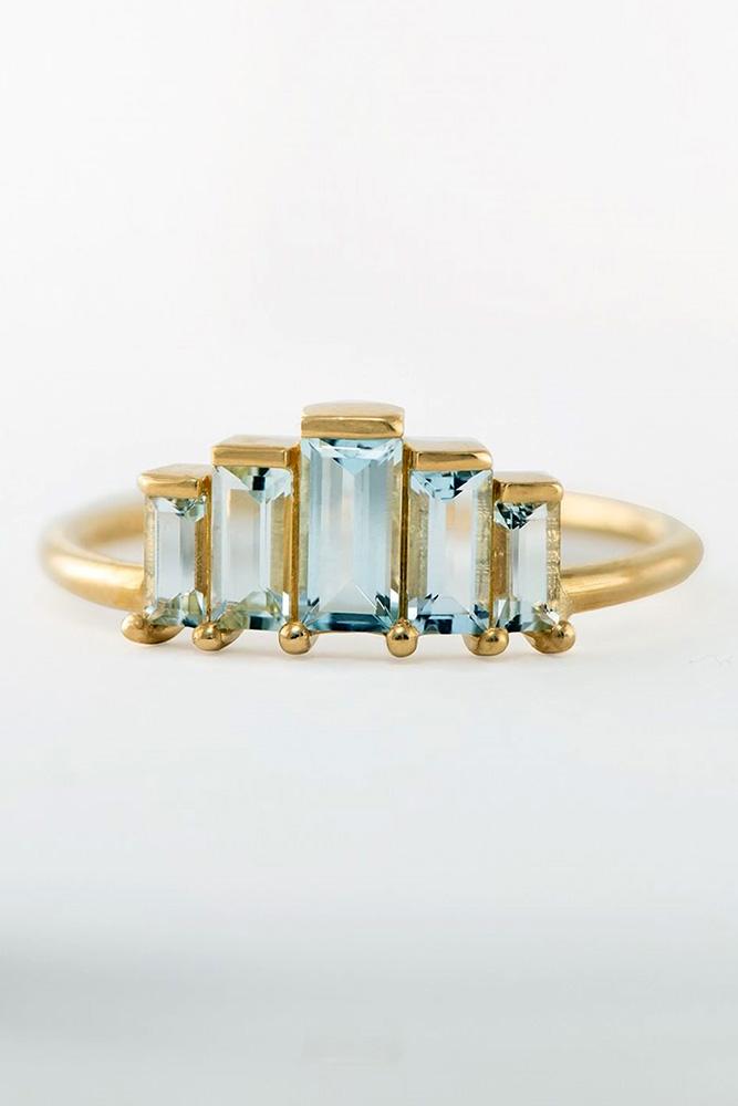 unique engagement rings rose gold engagement rings aquamarine engagement ring