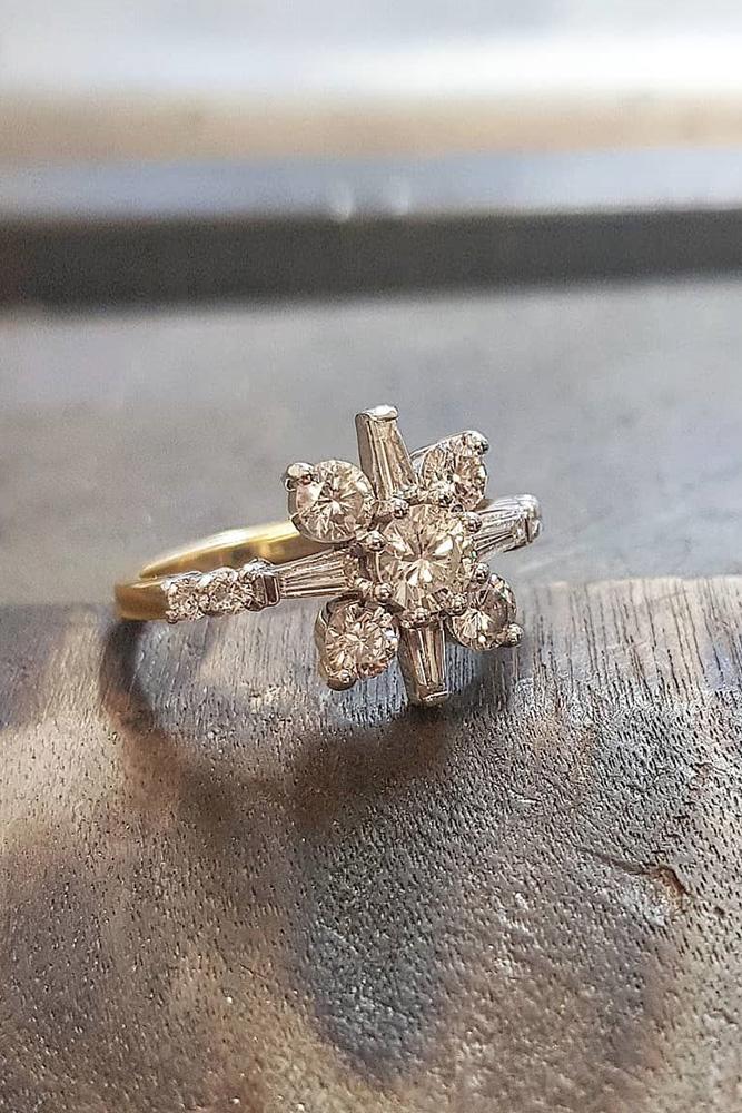 unique engagement rings rose gold engagement rings baguette cut ring
