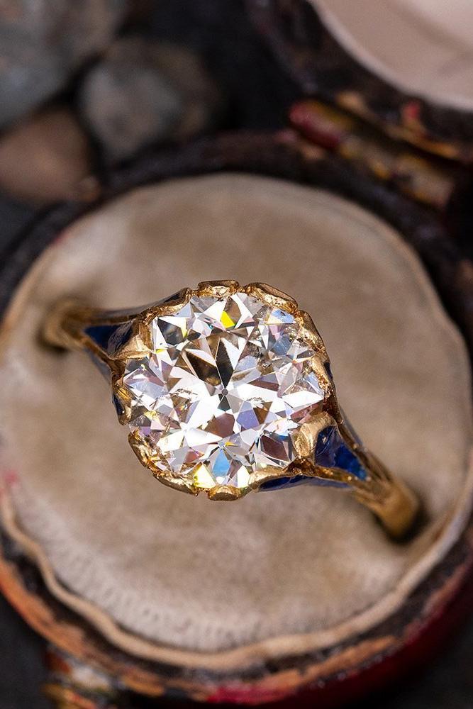 vintage engagement rings diamond engagement ring round cut engagement ring
