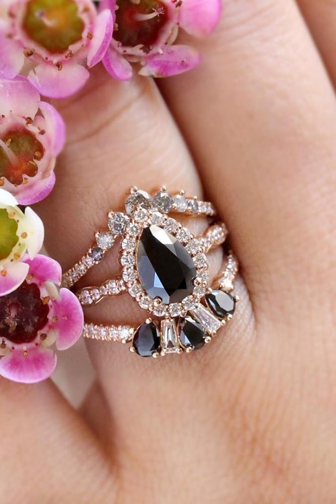 24 Unique Black Diamond Engagement Rings | Oh So Perfect Proposal