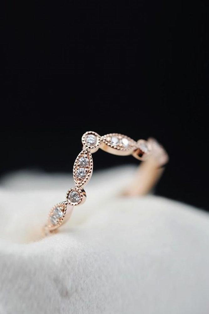 bridal sets unique wedding rings rose gold wedding bands vintage