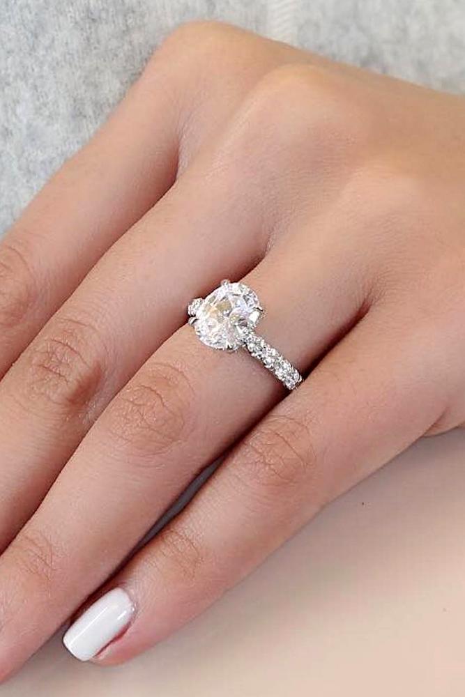 diamond engagement rings white gold engagement rings pave band