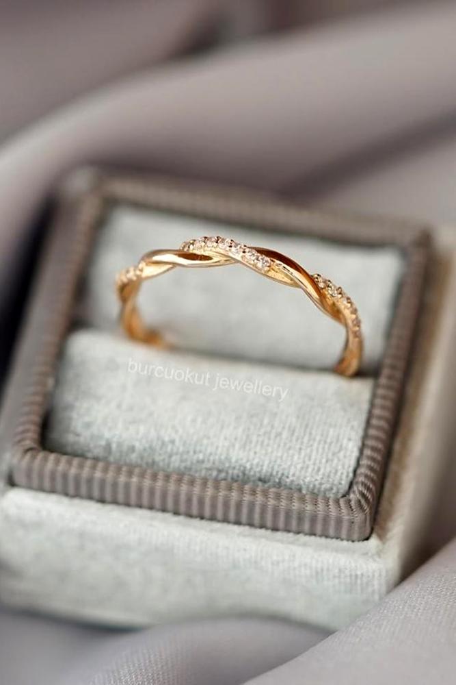 diamond wedding rings rose gold wedding bands stackable bands unique bands twisted bands