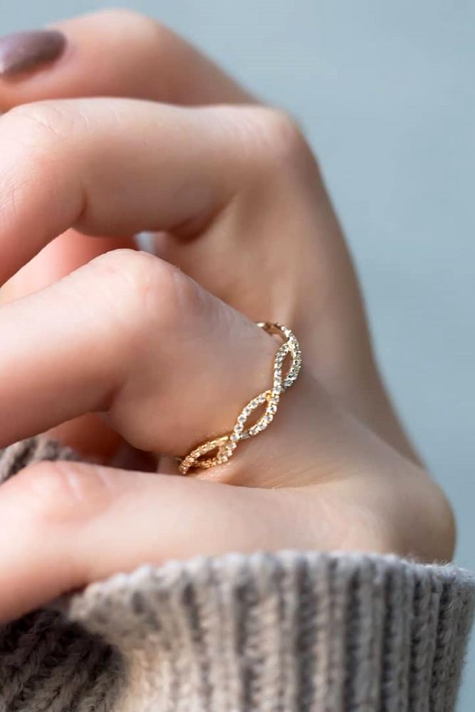 diamond wedding rings rose gold wedding bands stackable bands unique bands twisted bands