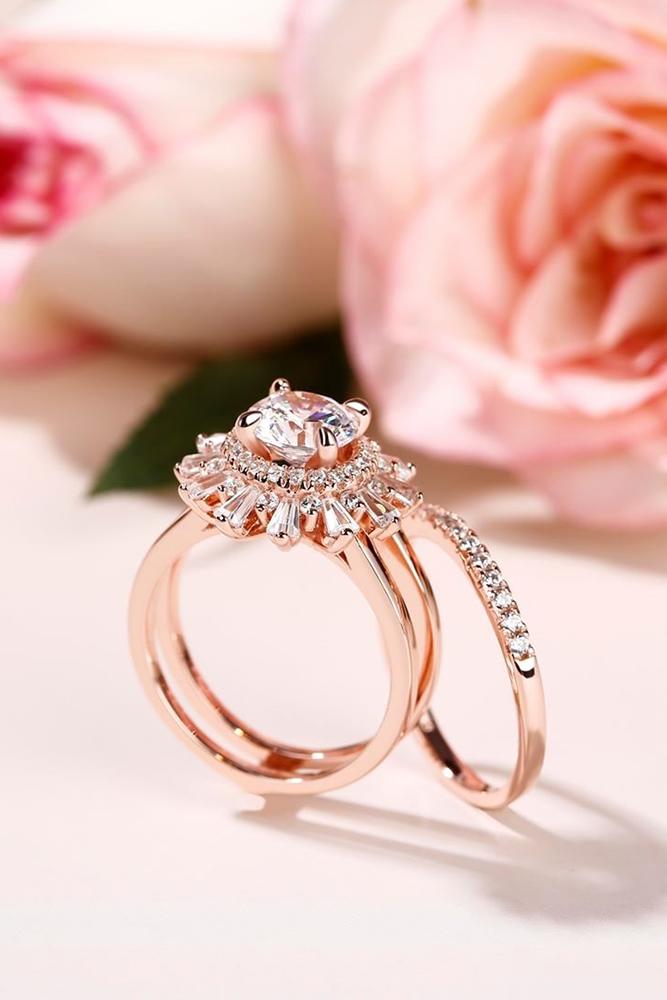 diamond wedding rings rose gold wedding ring sets unique rings bridal sets
