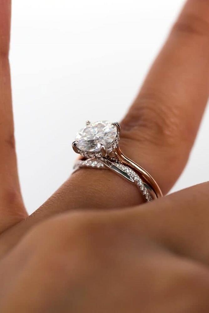 diamond wedding rings two tone wedding ring sets round diamond rings bridal sets