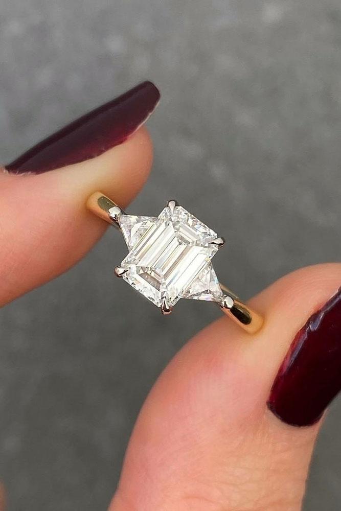 emerald engagement rings rose gold engagement rings three stone engagement rings