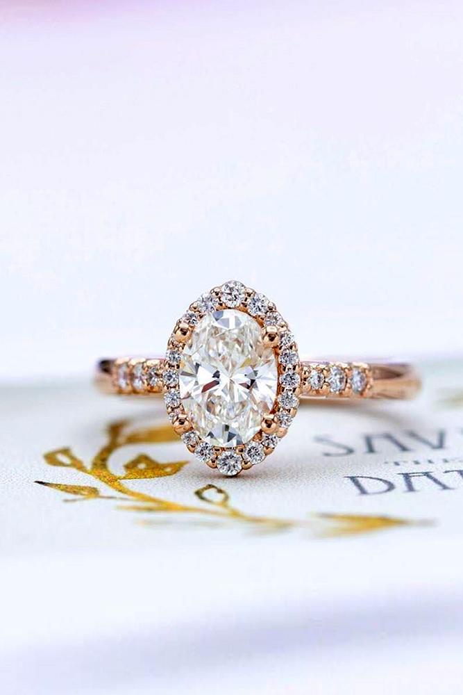 oval engagement rings rose gold engagement rings halo engagement rings