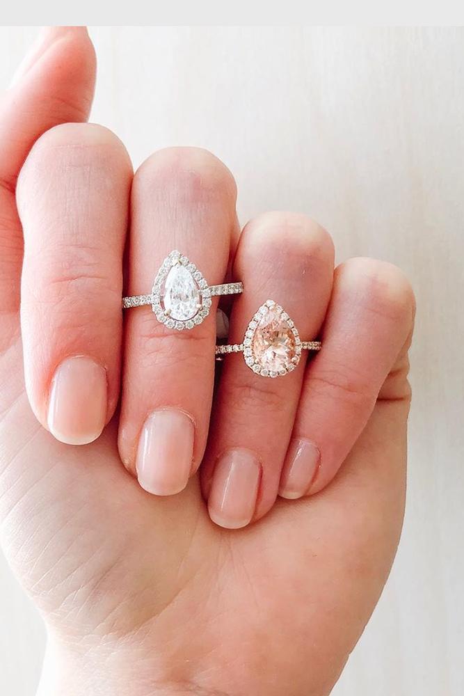 pear shaped engagement rings white gold engagement rings halo engagement rings