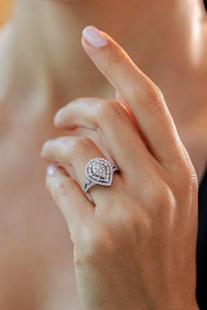 pear shaped engagement rings white gold engagement rings halo engagement rings