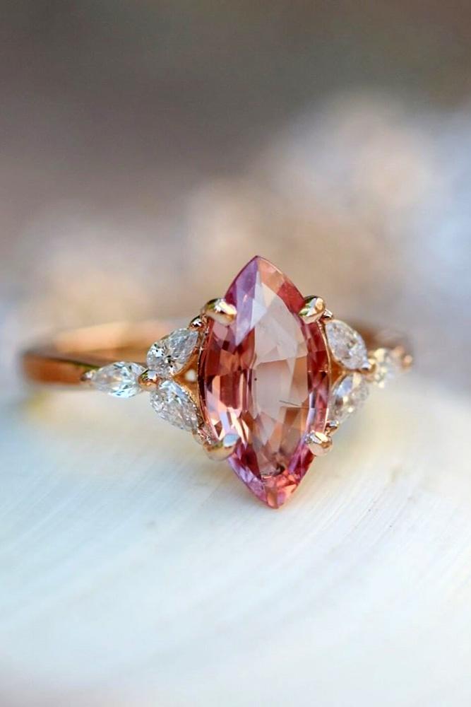 sapphire engagement rings marquise cut ring rose gold ring pear cut diamond ring
