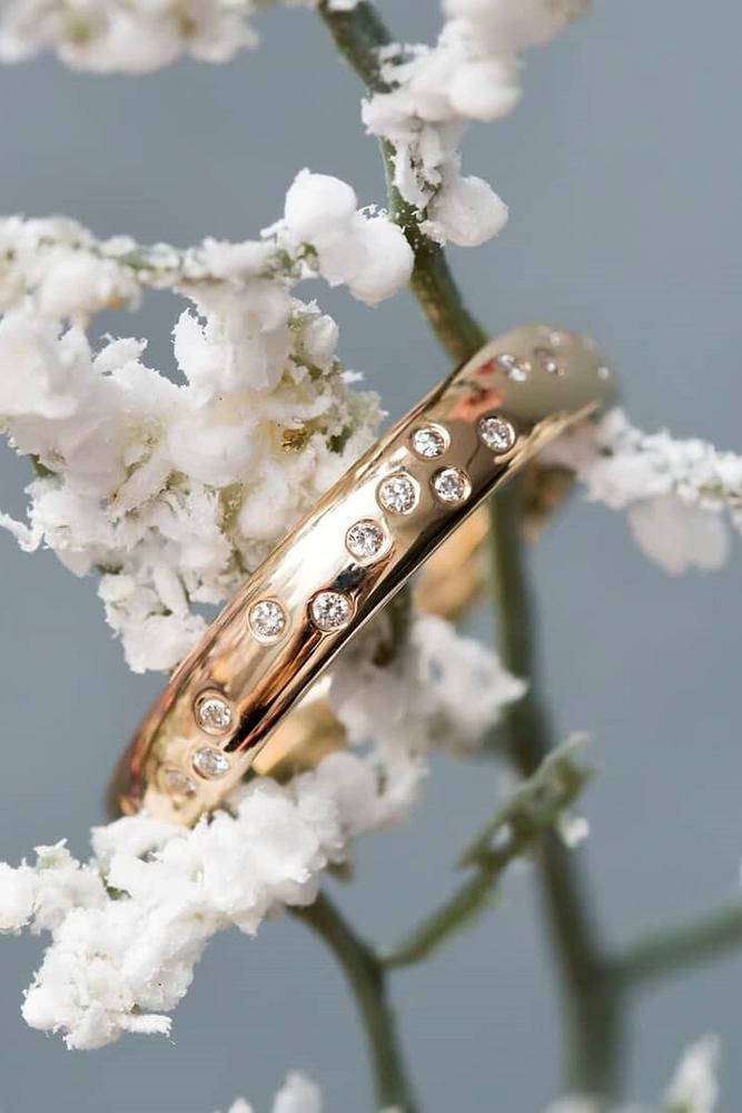 unique wedding rings rose gold wedding bands diamond ring