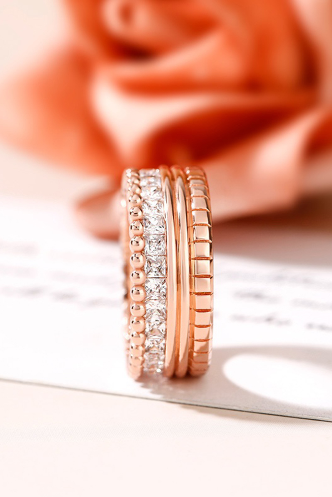 unique wedding rings rose gold wedding bands stackable ring