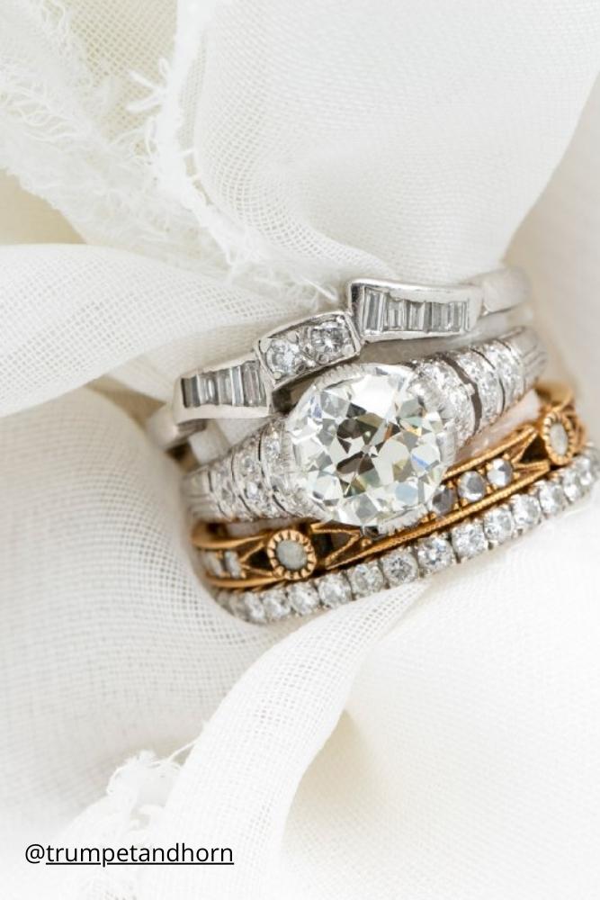 vintage wedding ring four diamond rings trumpetandhorn