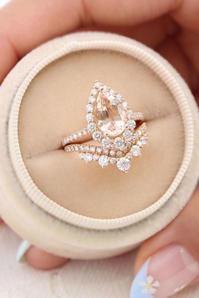 vintage wedding rings floral halo rings