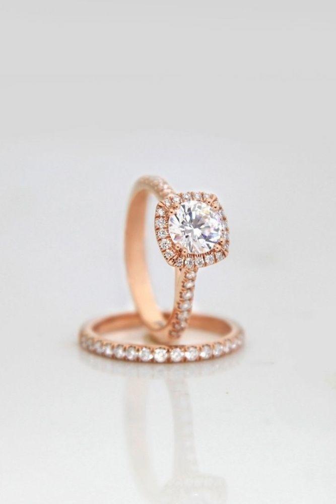 vintage wedding rings in rose gold2