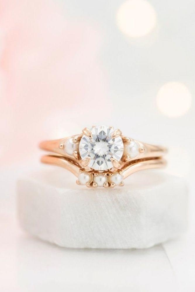 vintage wedding rings in rose gold1