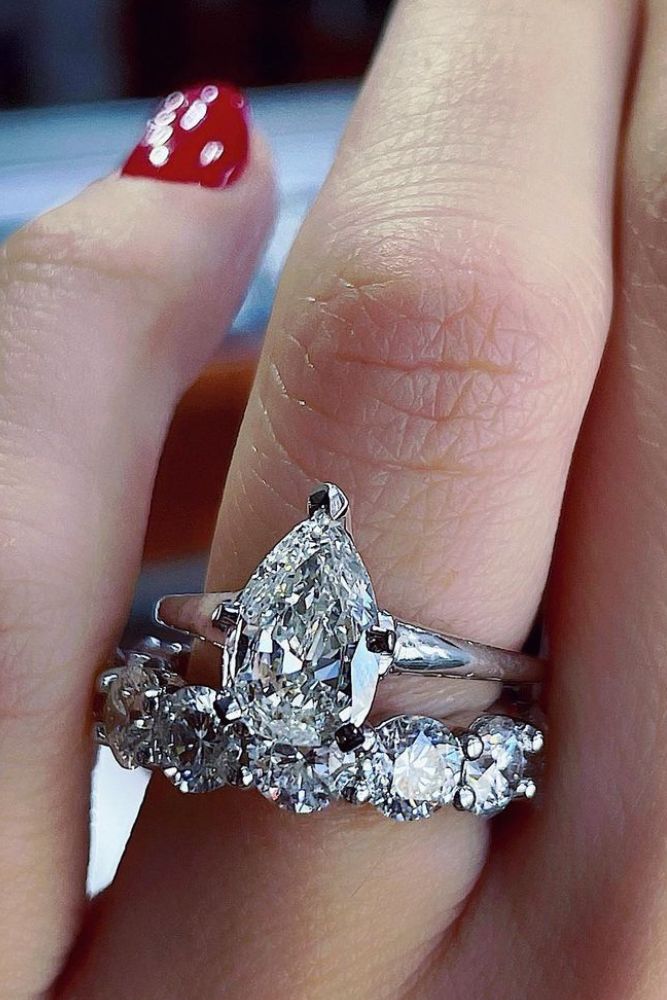 vintage wedding rings marquise pear cut rings