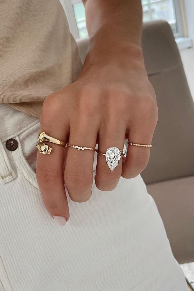 vintage wedding rings marquise pear cut rings