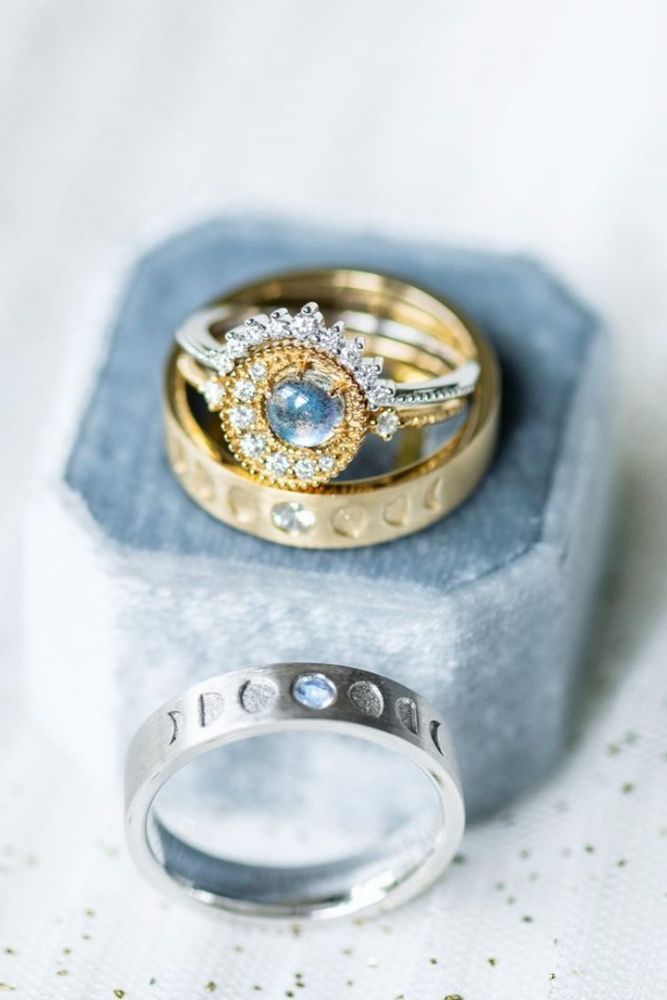 vintage wedding rings two tone rings