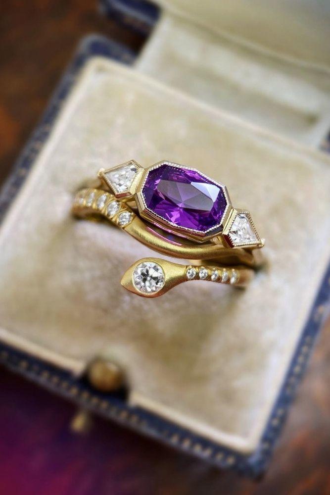  vintage wedding rings with animal design1