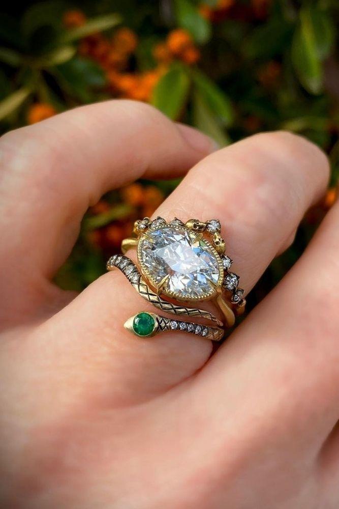  vintage wedding rings with animal design2