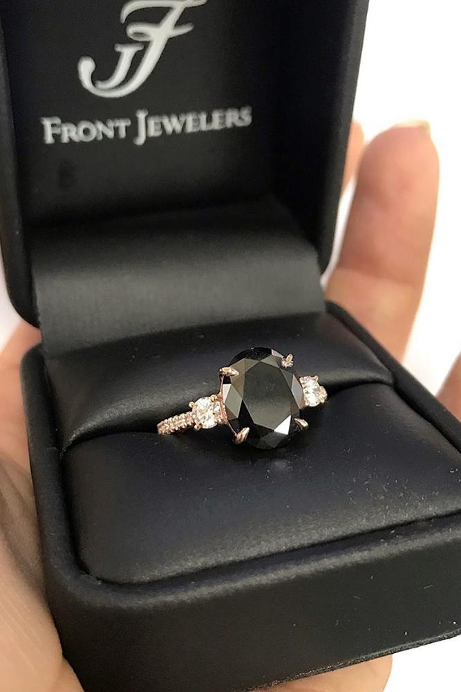 black diamond engagement rings rose gold engagement ring unique ring