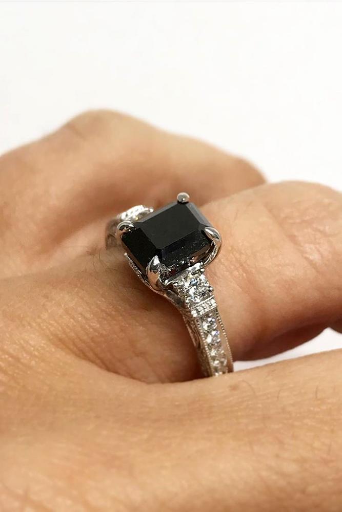 black diamond engagement rings white gold engagement ring solitaire ring