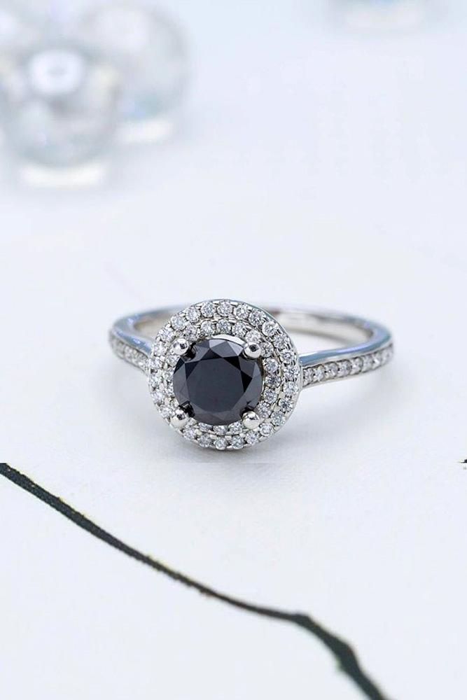 black diamond engagement rings white gold engagement rings halo rings
