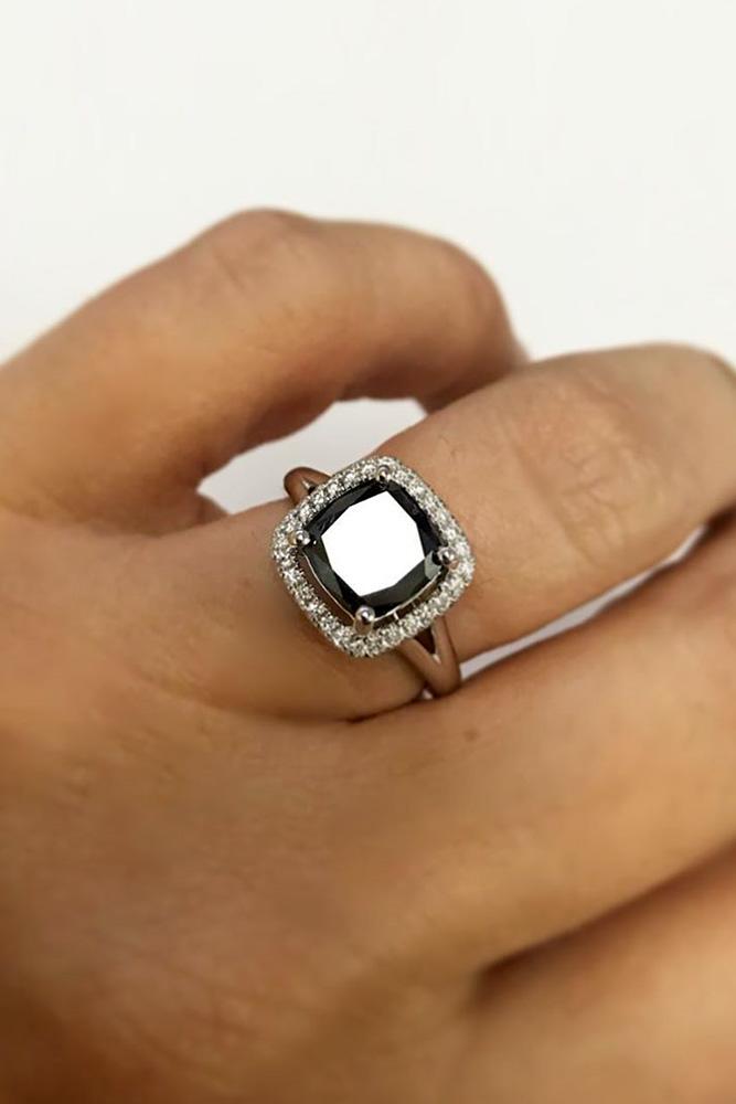 black diamond engagement rings white gold engagement rings halo rings