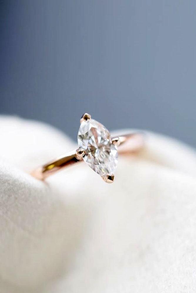 diamond engagement rings rose gold engagement rings marquise cut rings solitaire ring