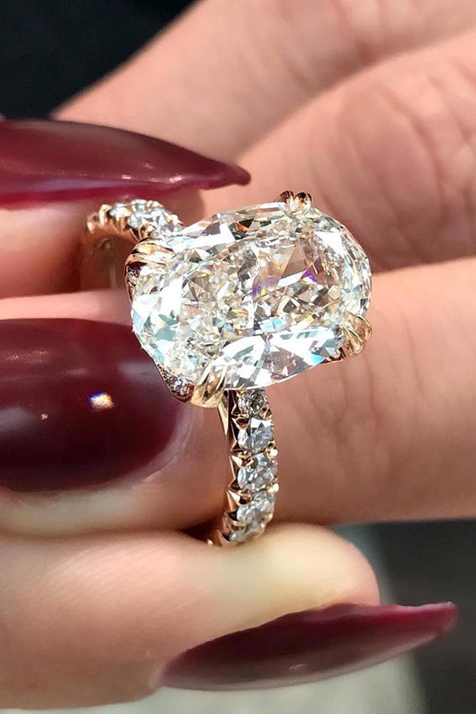 oval engagement rings rose gold engagement rings solitaire engagement rings pave band