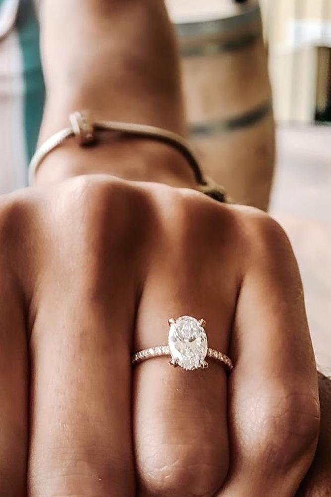 oval engagement rings rose gold engagement rings solitaire rings