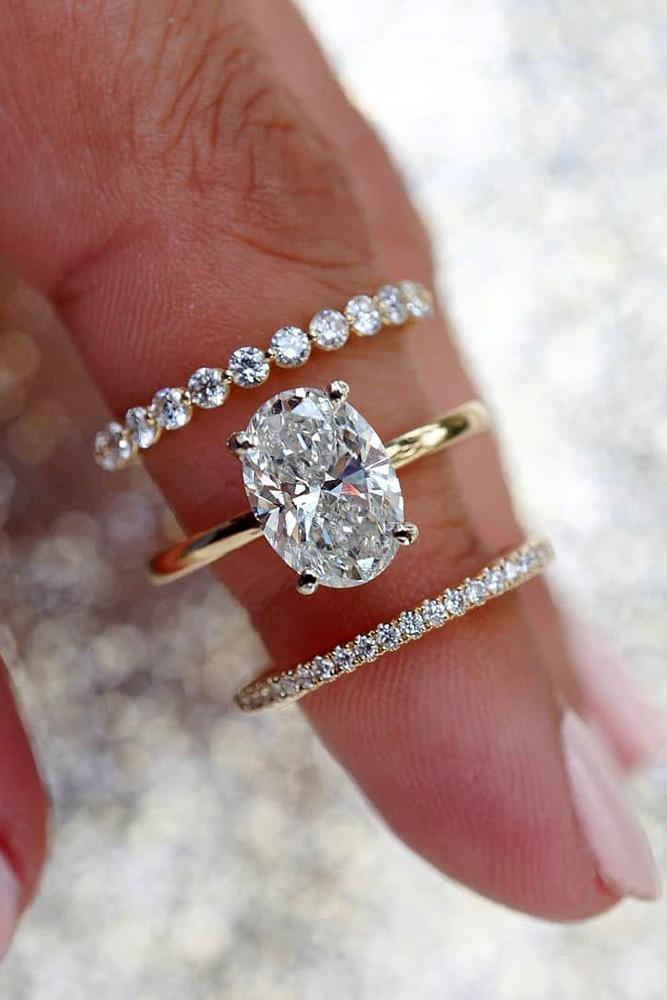 oval engagement rings rose gold engagement rings wedding ring sets