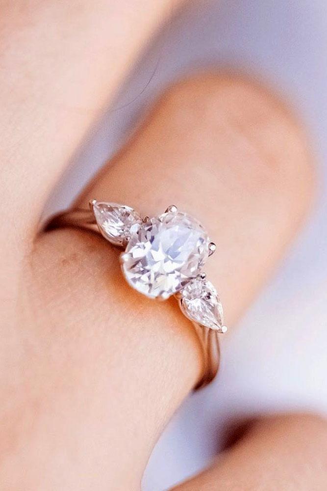 oval engagement rings three stone rings diamond rings pear cut ring