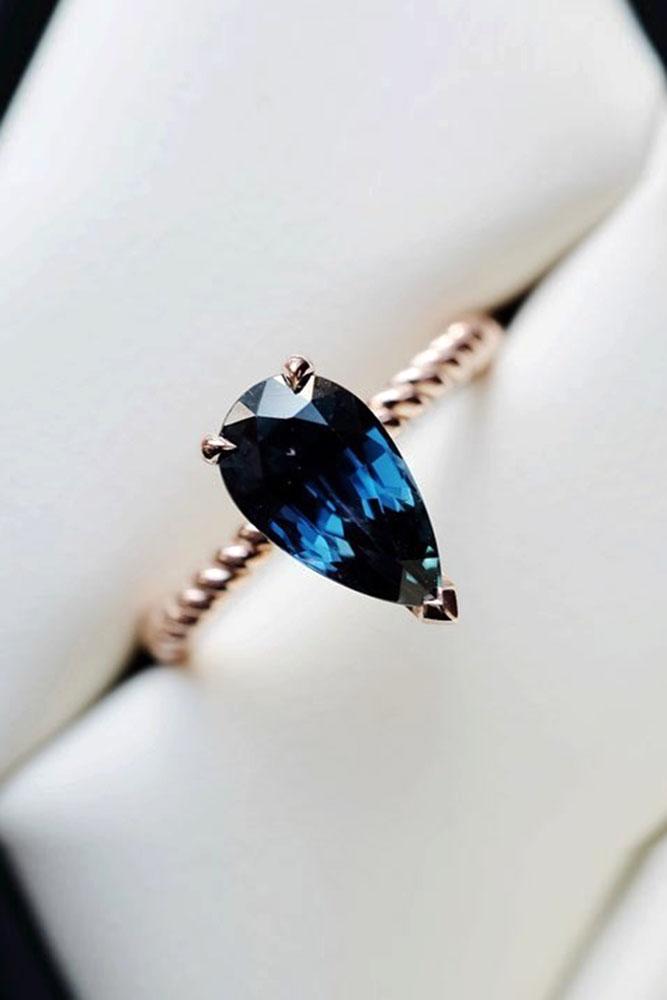 sapphire engagement rings rose gold engagement rings pear shaped rings blue sapphire