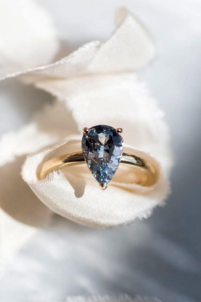 sapphire engagement rings rose gold engagement rings pear shaped rings